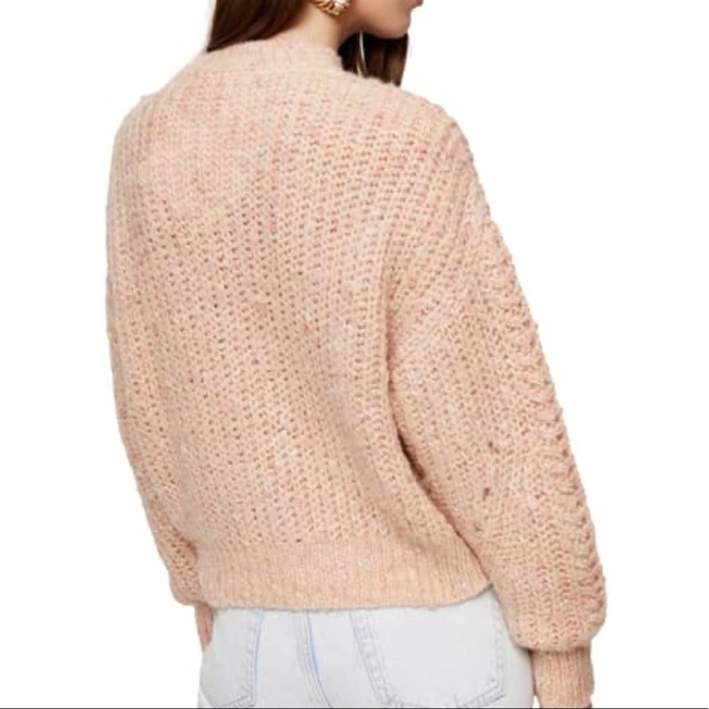 Topshop Mock Neck Pullover Airy Open Stitching - Picture 4 of 12